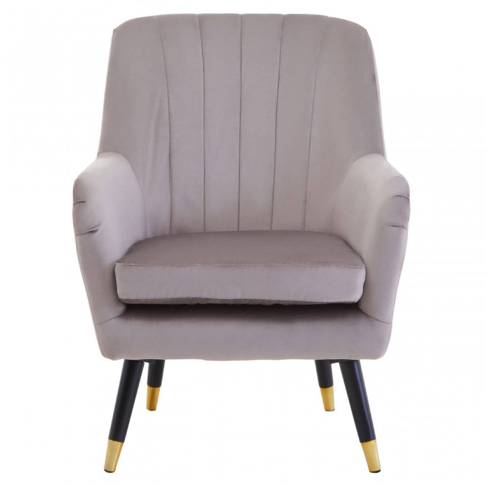 Loretta Mink Velvet Scalloped Armchair
