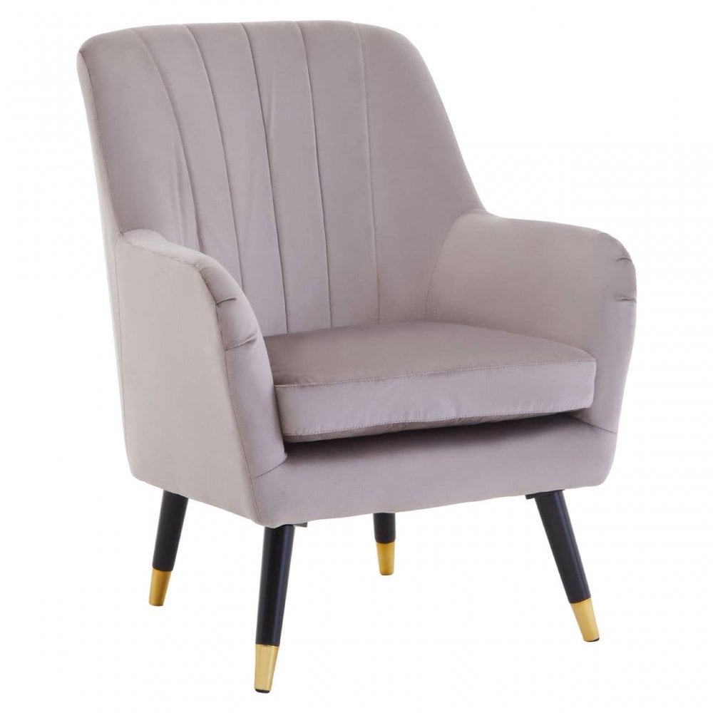 Loretta Mink Velvet Scalloped Armchair