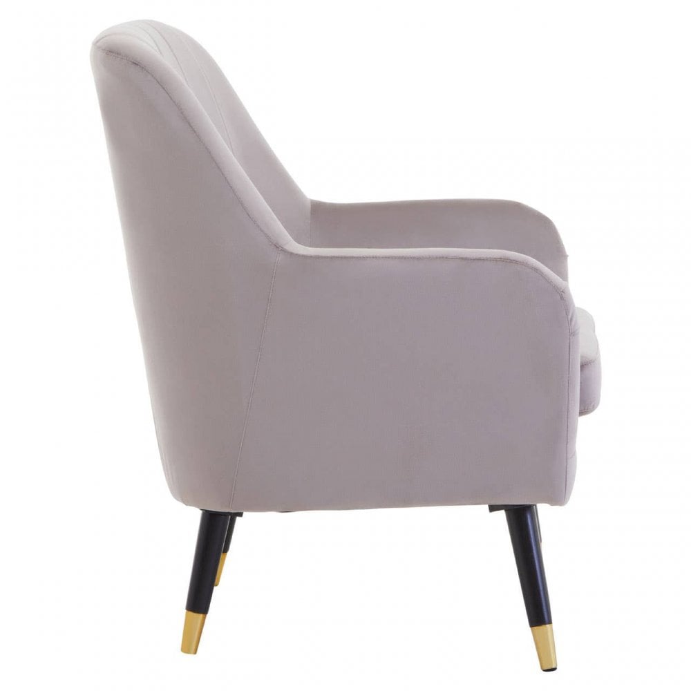 Loretta Mink Velvet Scalloped Armchair