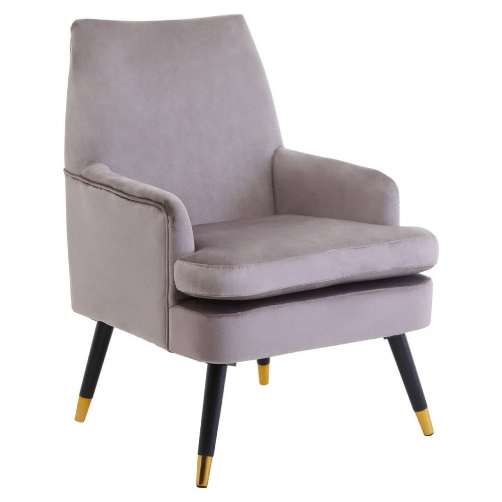 Loretta Mink Velvet Armchair