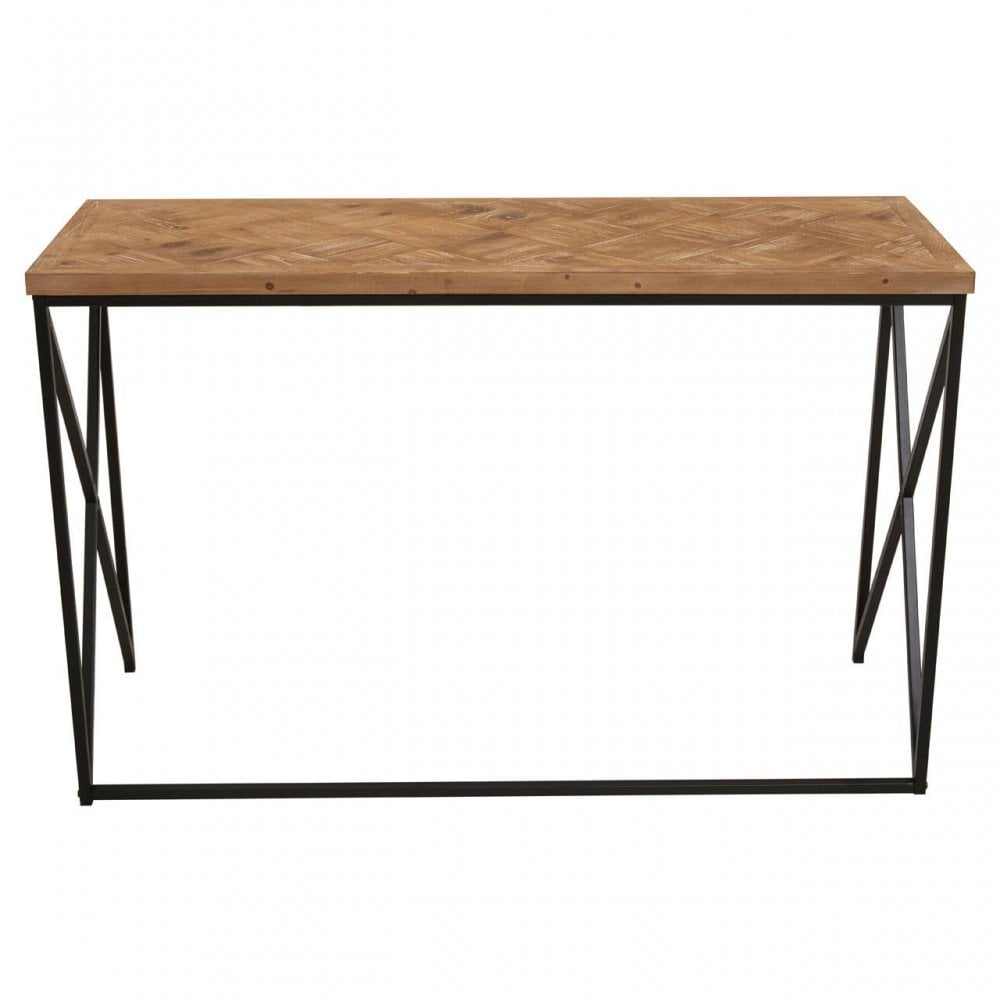 Kickford Console With Natural Parquet Top