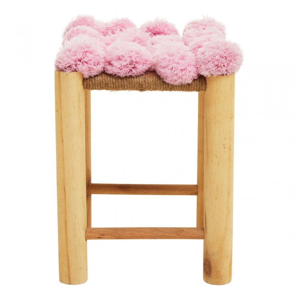 West Village Pink Pom Pom Stool