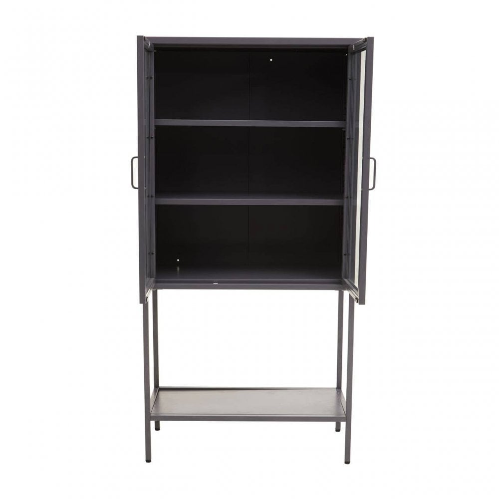Acier Two Door Grey Cabinet With Shelf