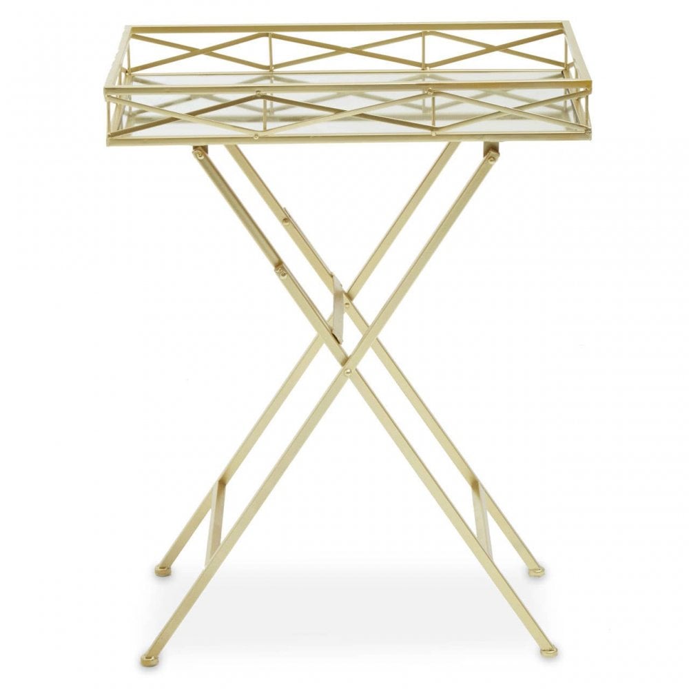 Jolie Rectangle Gold Tray Table