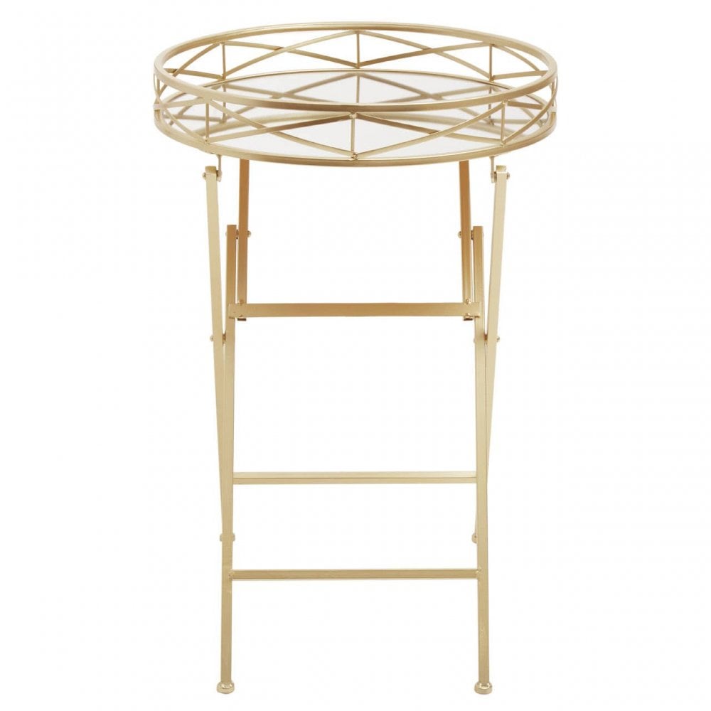 Jolie Round Gold Tray Table