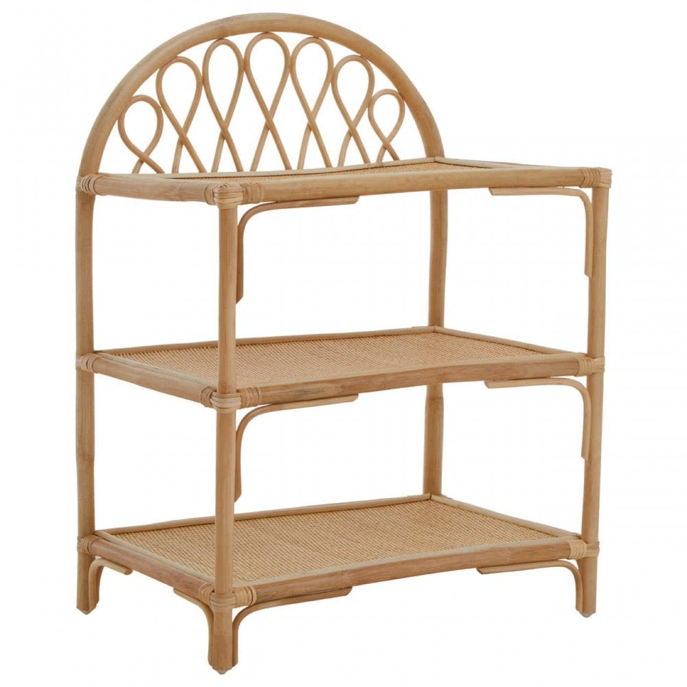 Mataram Three Tier Natural Rattan Shelf Unit