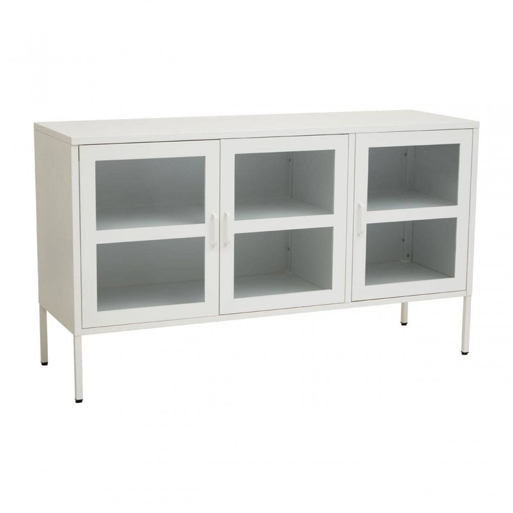 Acier Three Door White Sideboard