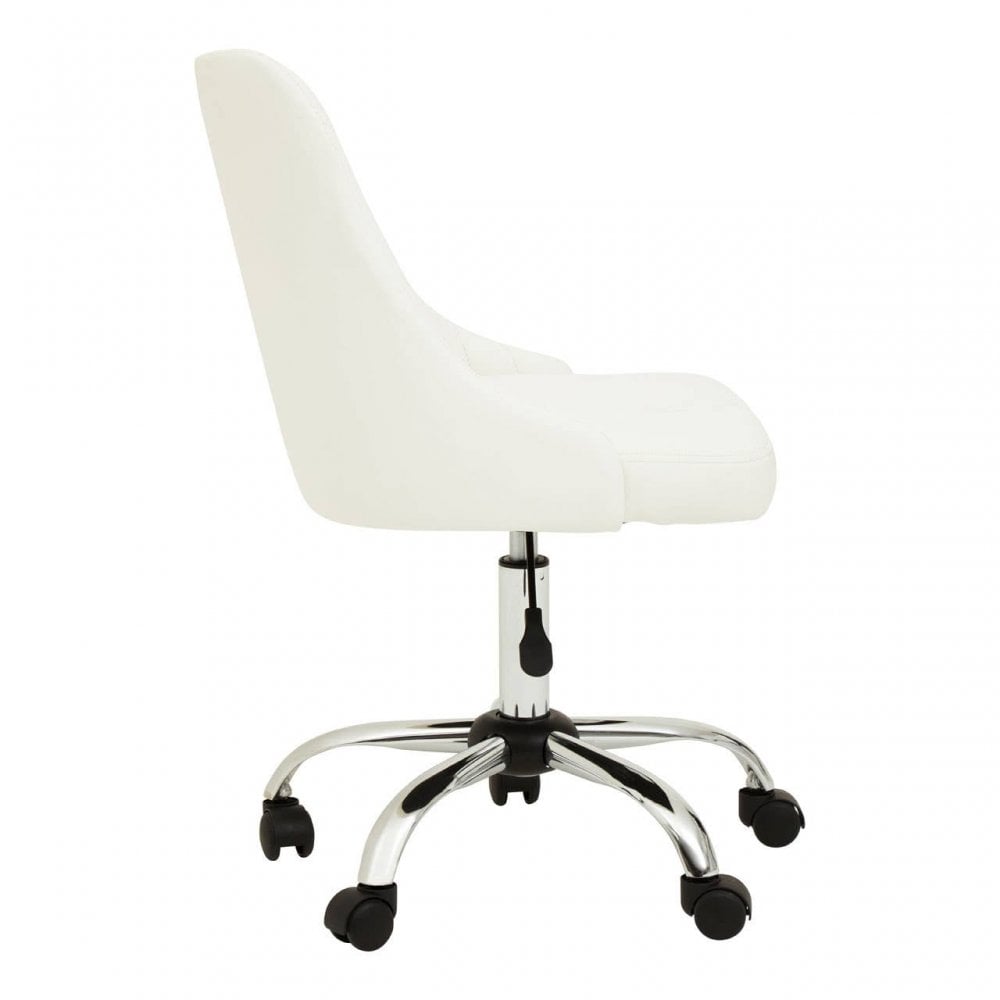 Brent Off-White Leather Effect Home Office Chair