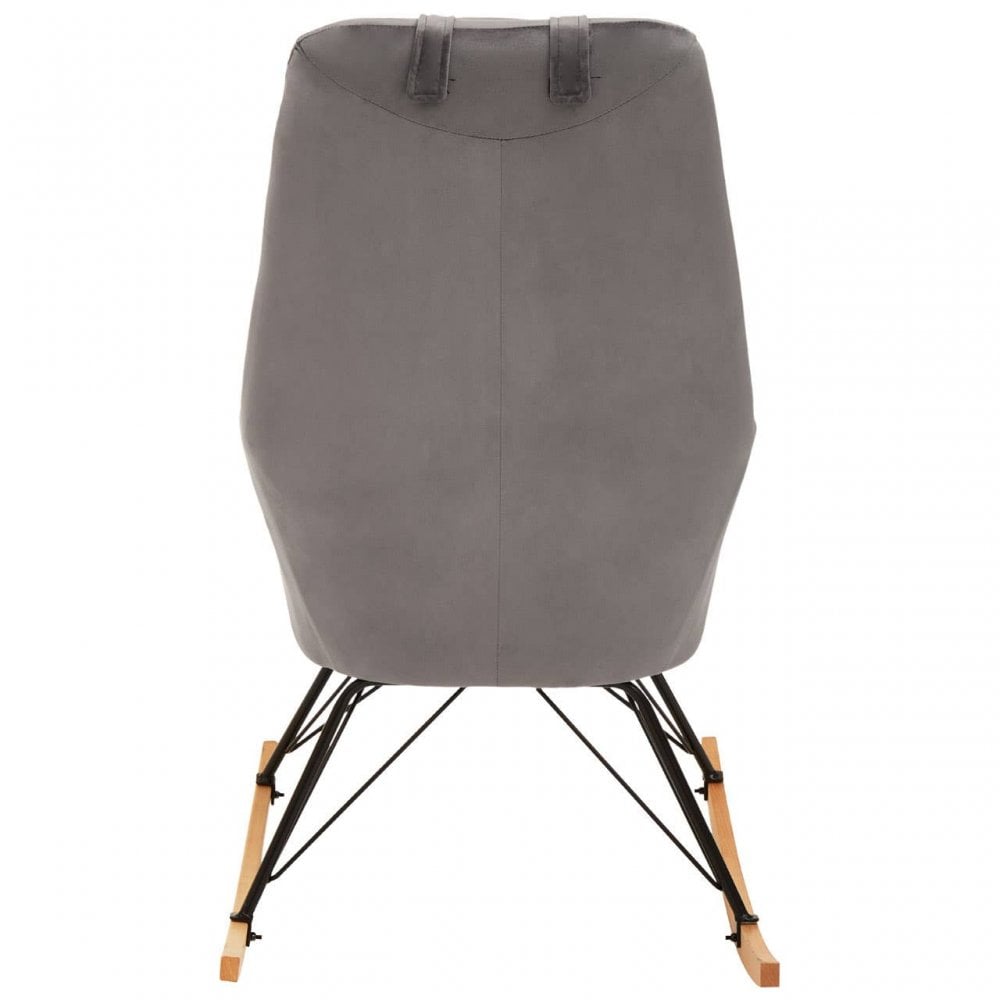 Stockholm Grey Velvet Rocking Chair