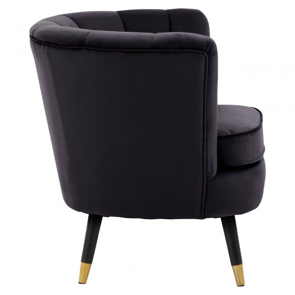 Loretta Black Velvet Accent Chair
