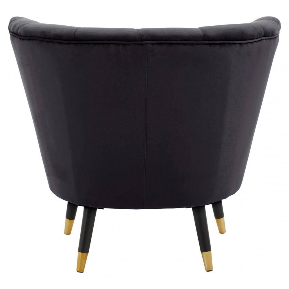 Loretta Black Velvet Accent Chair