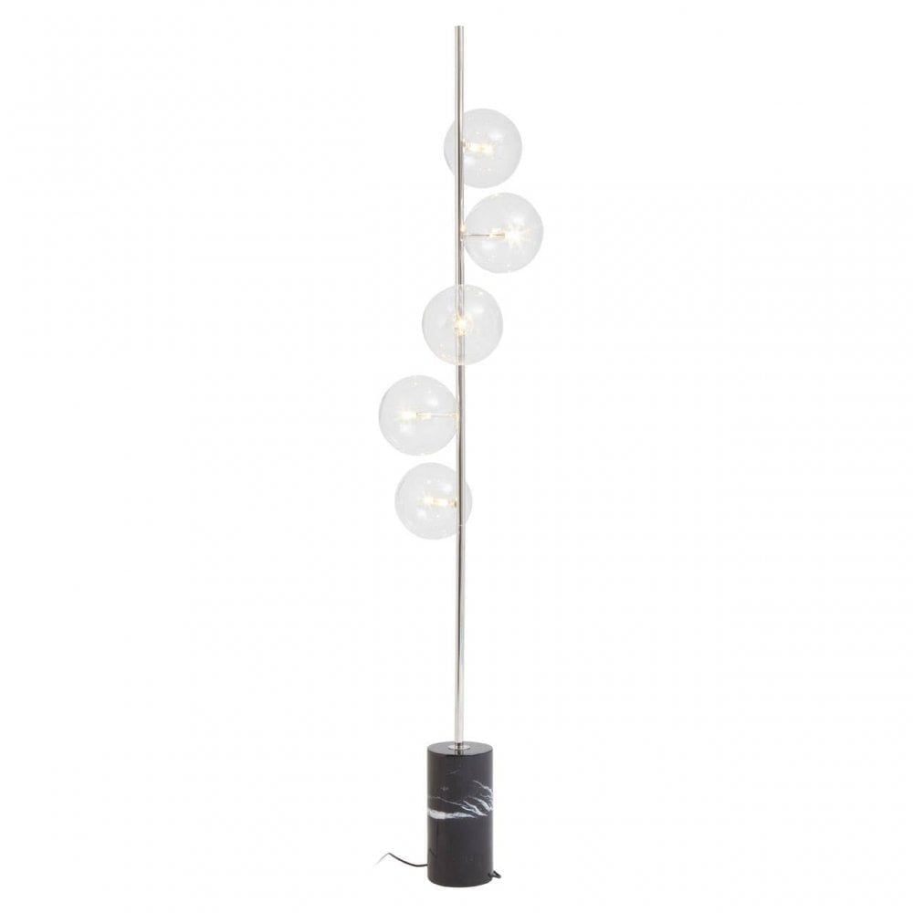 Abira Nickel And Black Marble Floor Lamp