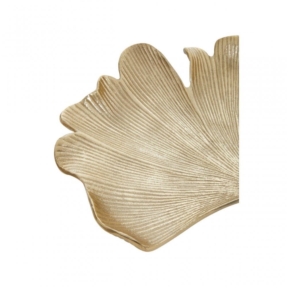 Prato Large Antique Gold Finish Ginkgo Dish