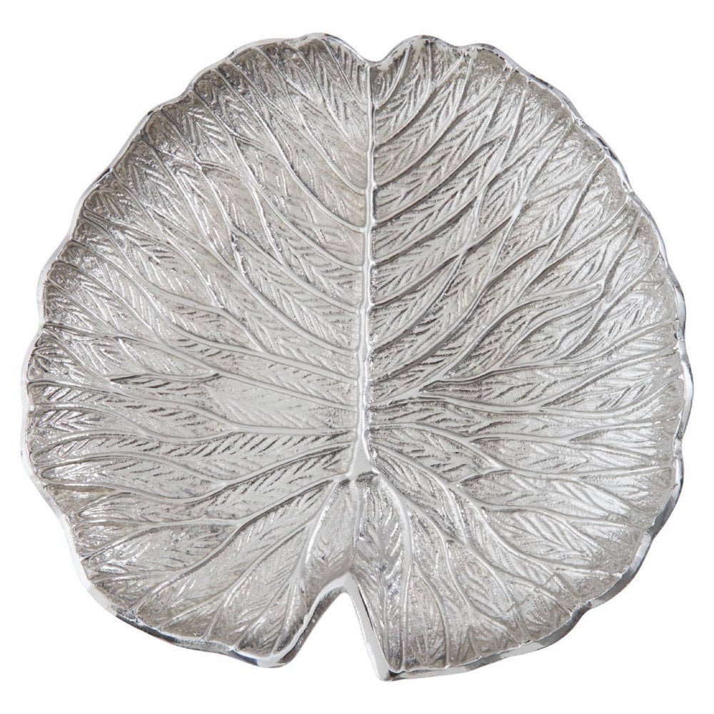 Salma Large Silver Lotus Leaf Plate