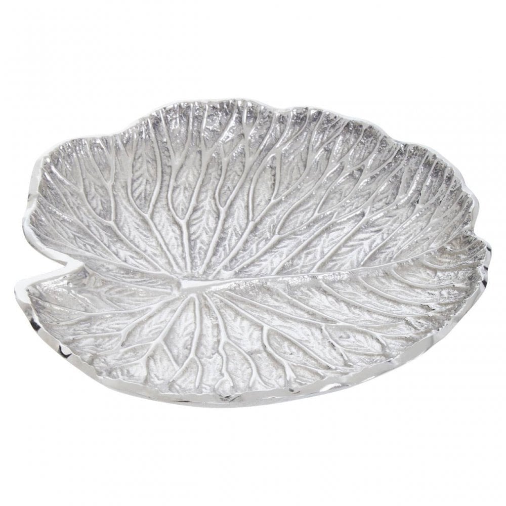 Salma Small Silver Lotus Leaf Plate