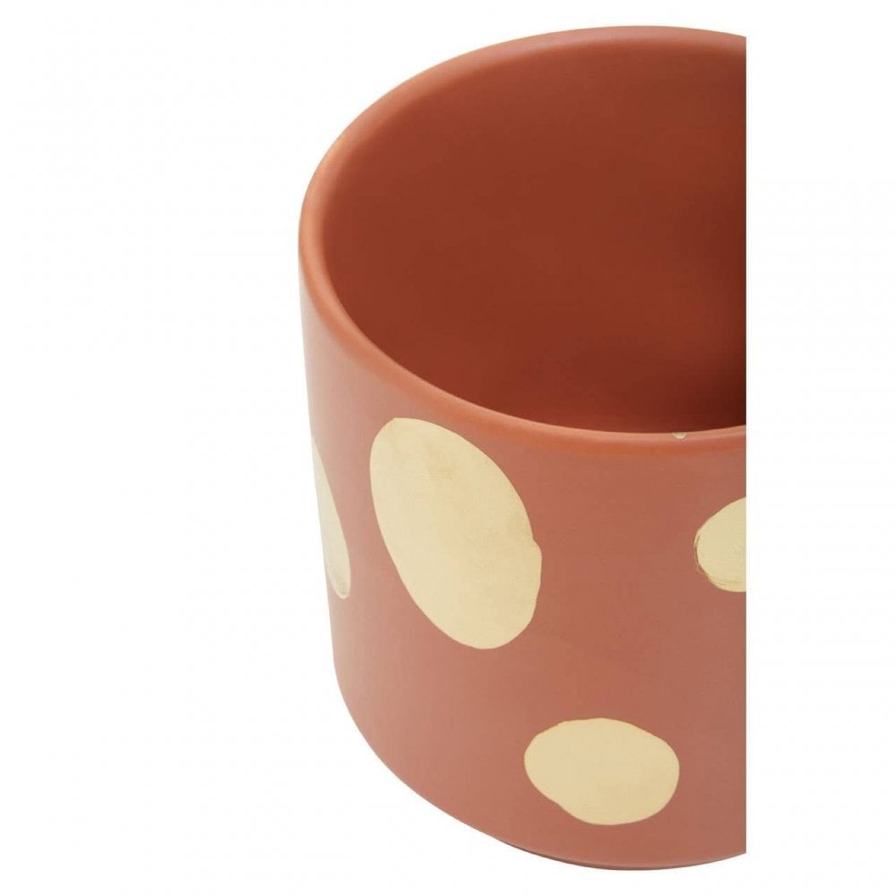 Yuri Small Terracotta Gold Spotted Planter