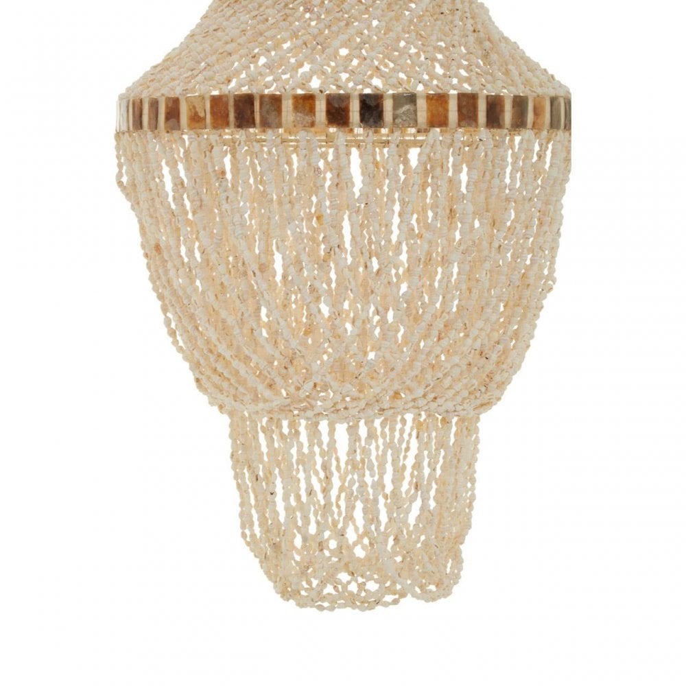 Palu Natural White And Amber Shell Pendant