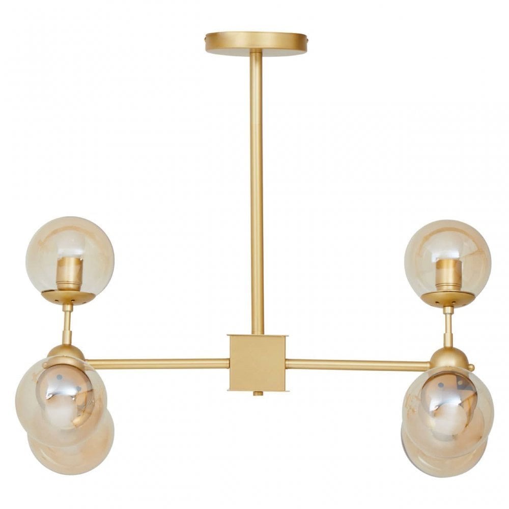 Abira Six Bulb Gold Finish Pendant Light