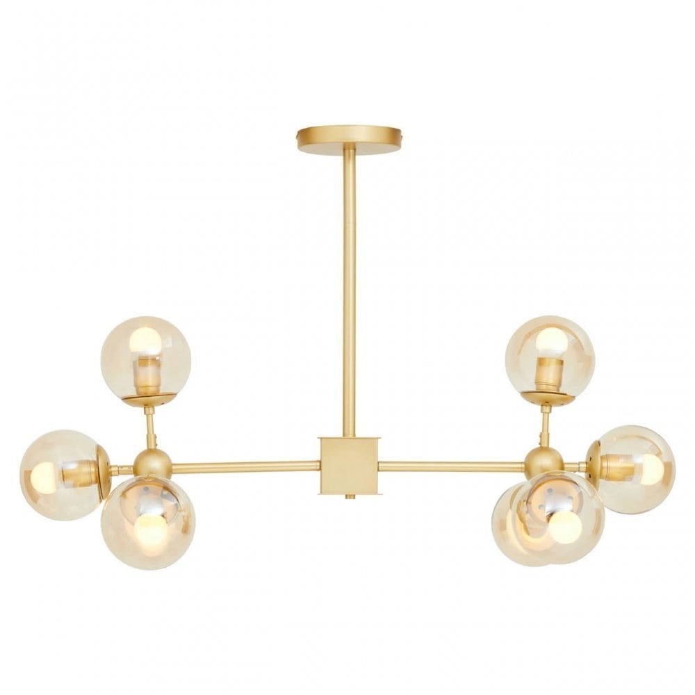 Abira Eight Bulb Gold Finish Pendant Light