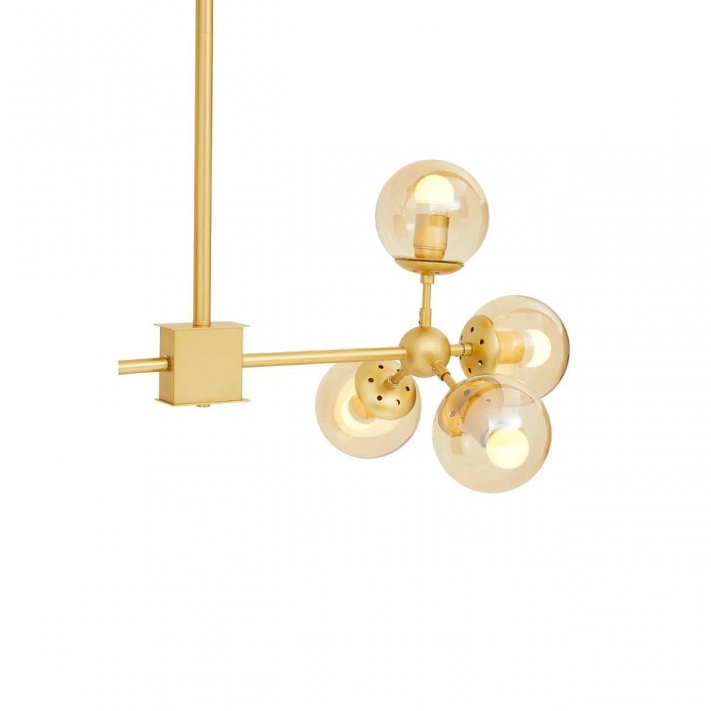 Abira Eight Bulb Gold Finish Pendant Light