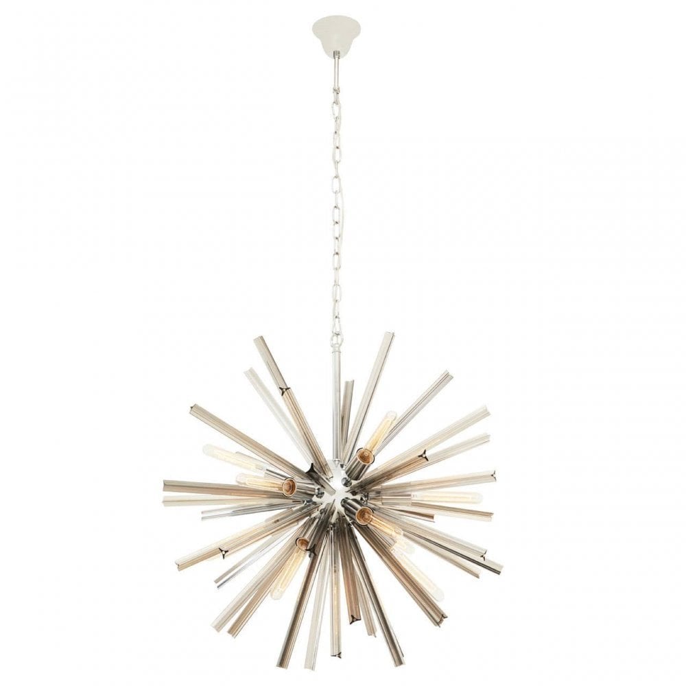Karlo Smoke Grey Glass And Chrome Finish Light