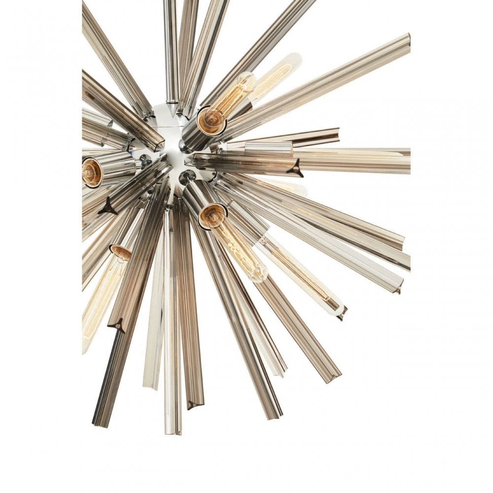 Karlo Smoke Grey Glass And Chrome Finish Light
