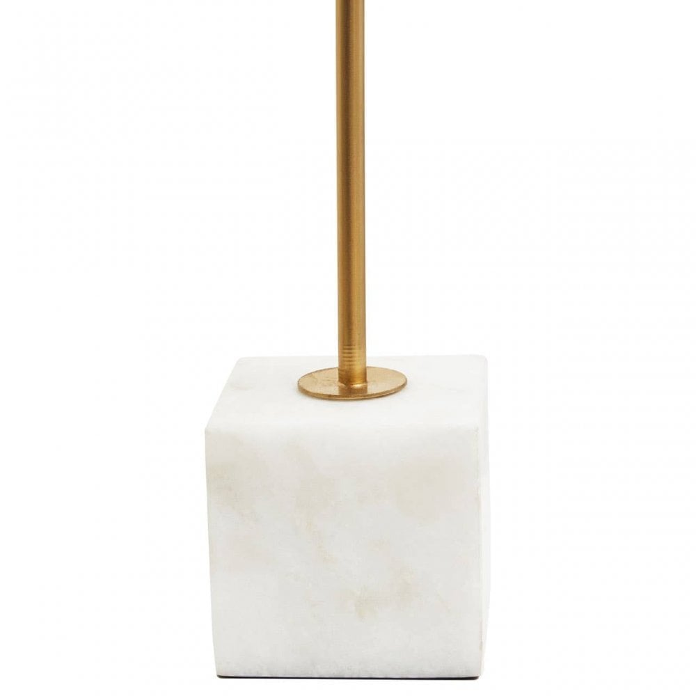 Evra Gold Dandelion Sculpture On White Marble Base