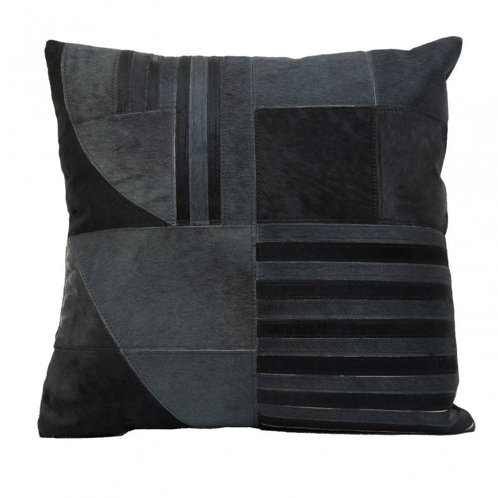 Safira Black And Grey Suede Cushion