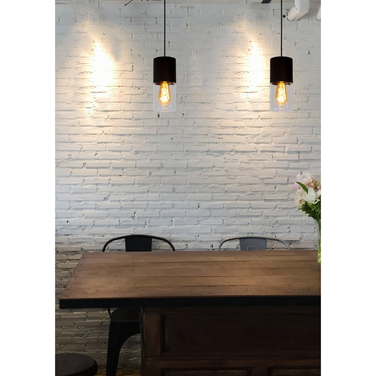 Lucide ZINO - Modern Pendant Lamp - Smoke Grey Glass Cylinder - Adjustable Height E27