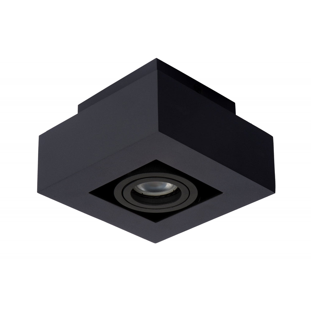 Lucide XIRAX - Modern Black Square LED Ceiling Spotlight - Dimmable GU10 5W 2200K-3000K