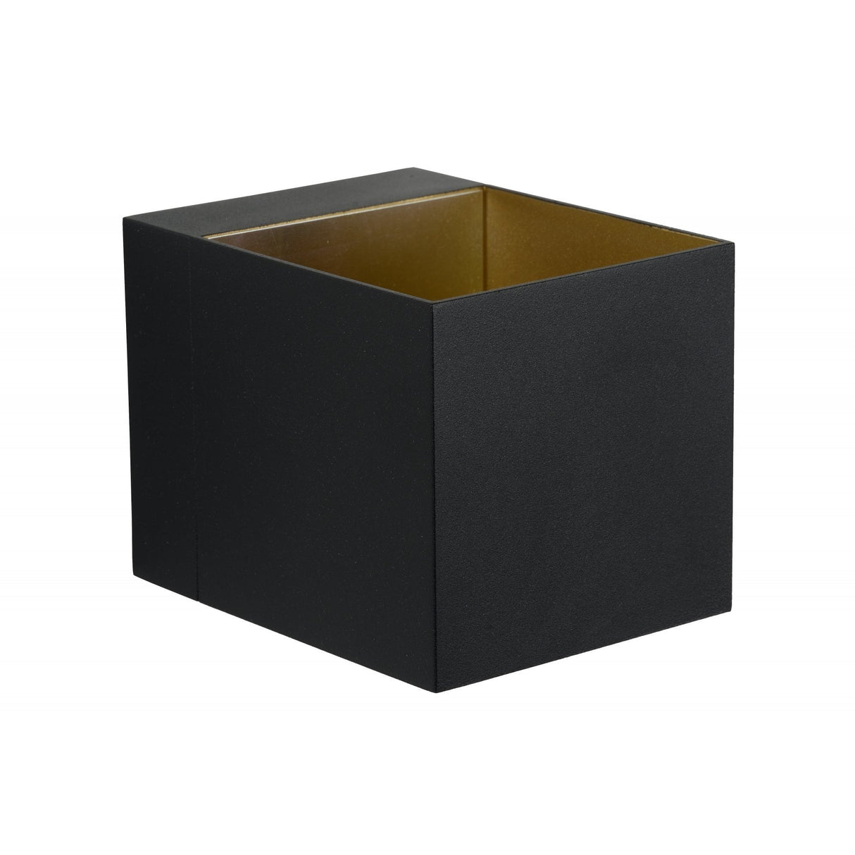 Lucide DEVI - Modern Square Black Wall Light with Matt Gold Interior - 1xG9