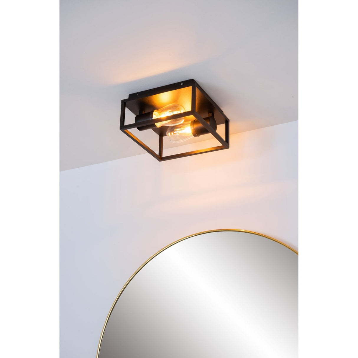 Lucide CARLYN - Modern Black Ceiling Light for Bathroom - 2xE14 - IP54