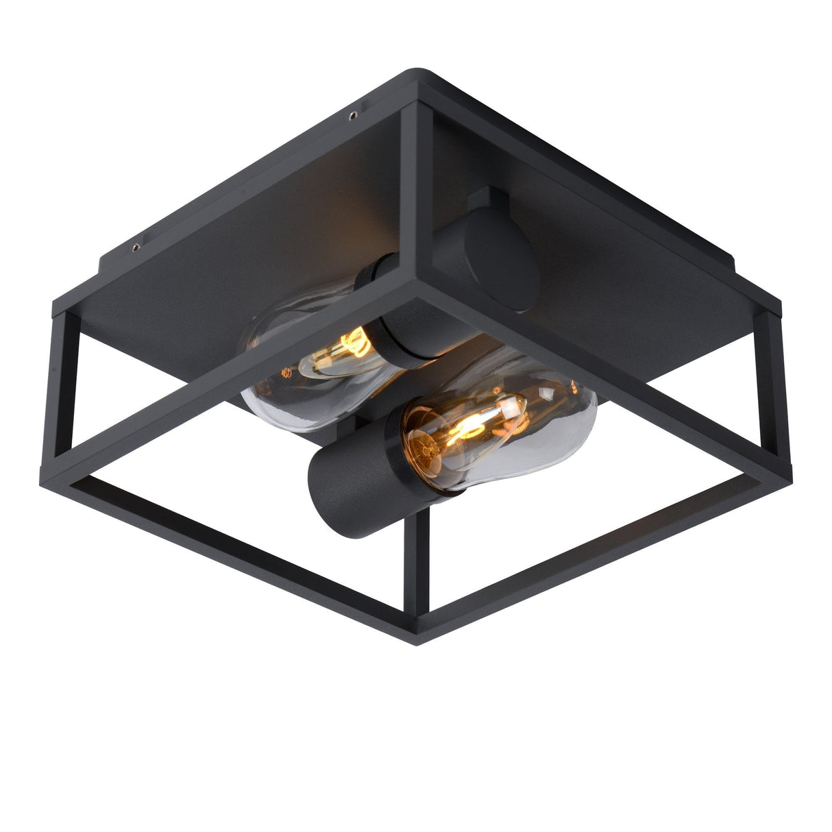 Lucide CARLYN - Modern Black Ceiling Light for Bathroom - 2xE14 - IP54