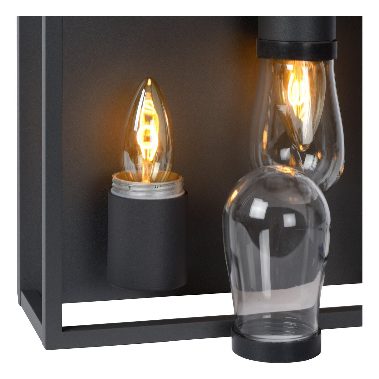 Lucide CARLYN - Modern Black Ceiling Light for Bathroom - 2xE14 - IP54