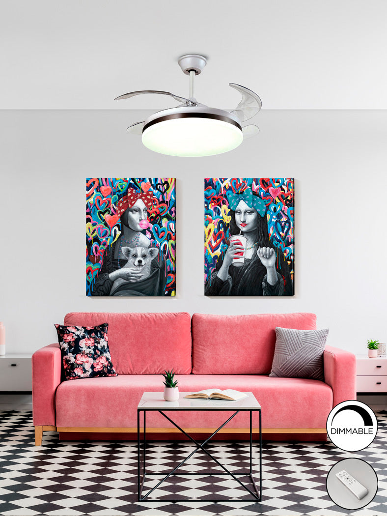 Sleek Vento Adjustable White Ceiling Fan