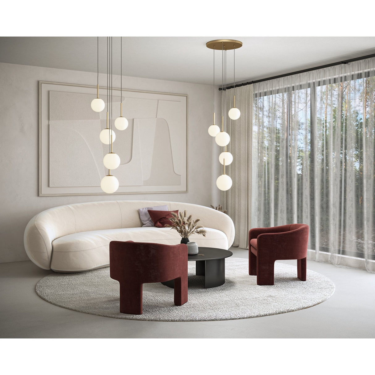 Contemporary Gold Sphere Pendant Light - Maytoni Modern Collection