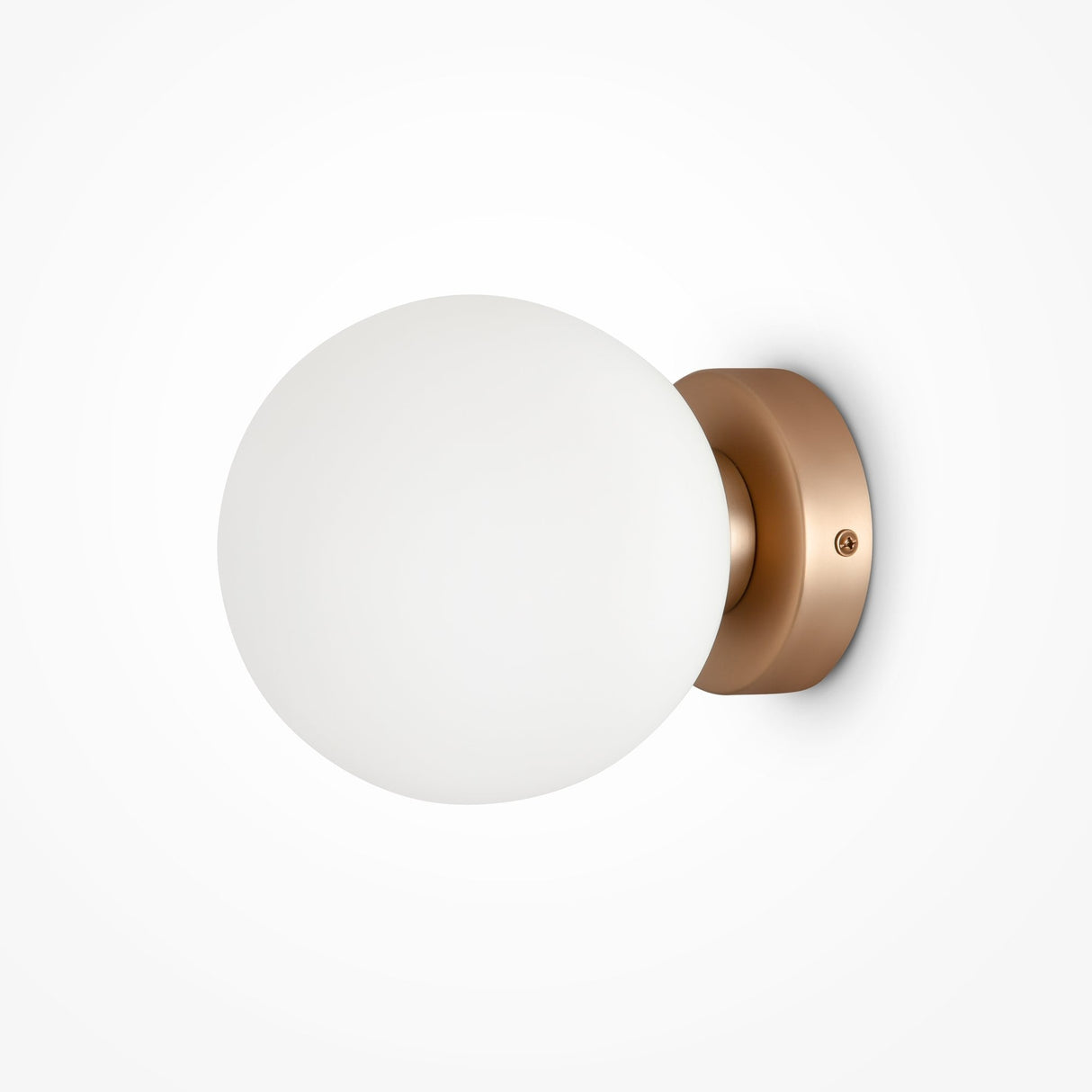 Sleek Gold Modern Wall Lamp with Frosted Glass Sphere Shade
