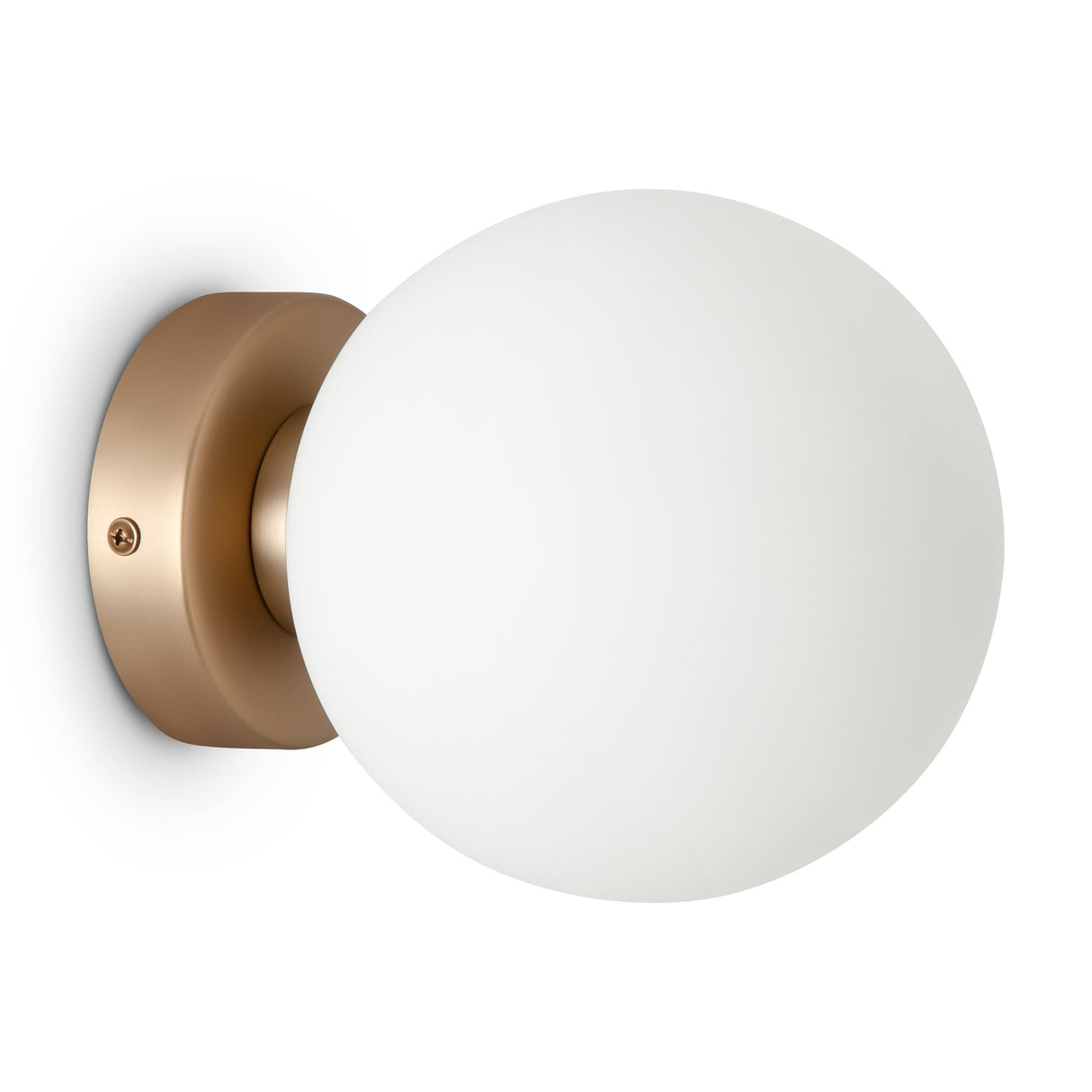 Sleek Gold Modern Wall Lamp with Frosted Glass Sphere Shade