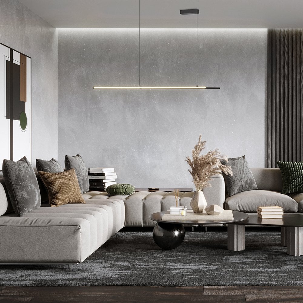 Sleek Black Halo Pendant Light by Maytoni