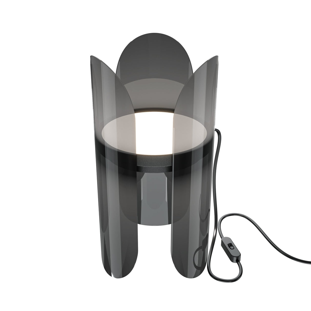 Sleek Black Modern Table Lamp with Transparent Shade