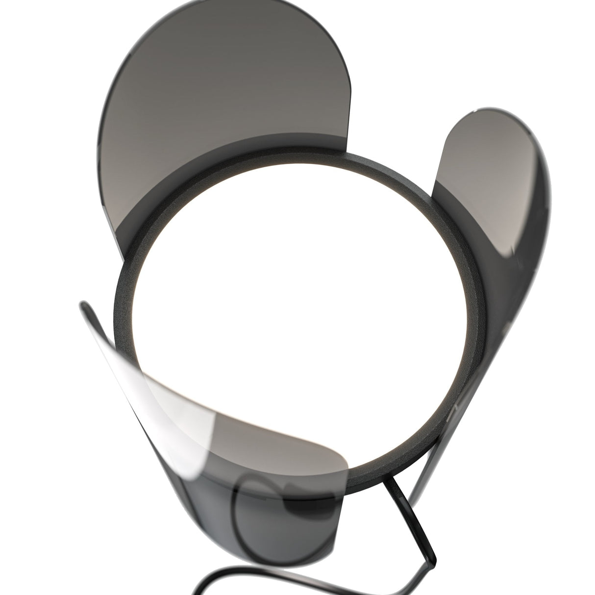 Sleek Black Modern Table Lamp with Transparent Shade