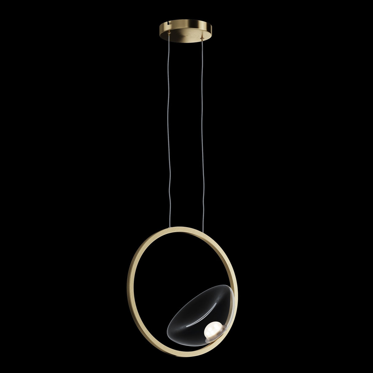 Elegant Brass Lunare Pendant Light - Modern Moon Design