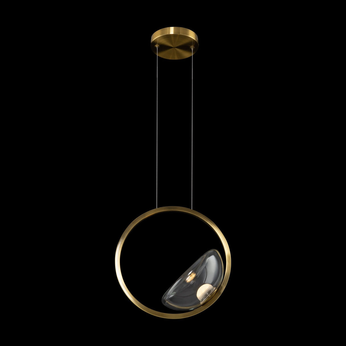 Elegant Brass Lunare Pendant Light - Modern Moon Design