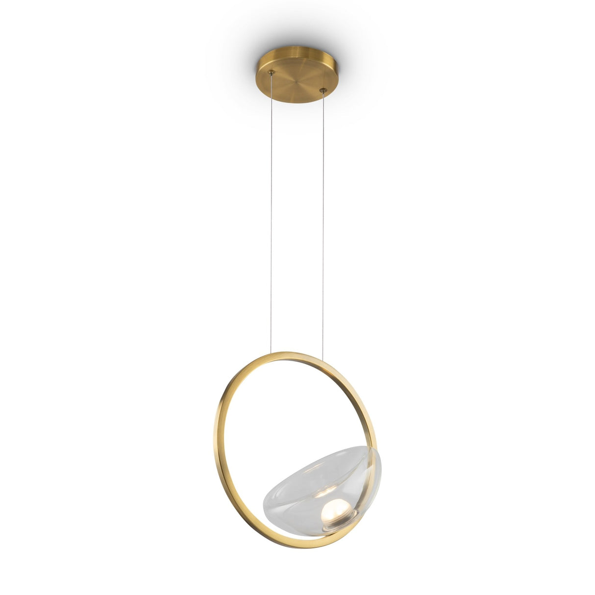 Elegant Brass Lunare Pendant Light - Modern Moon Design