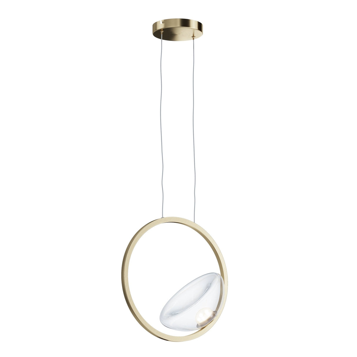 Elegant Brass Lunare Pendant Light - Modern Moon Design