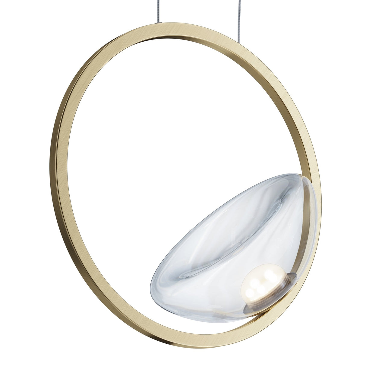 Elegant Brass Lunare Pendant Light - Modern Moon Design
