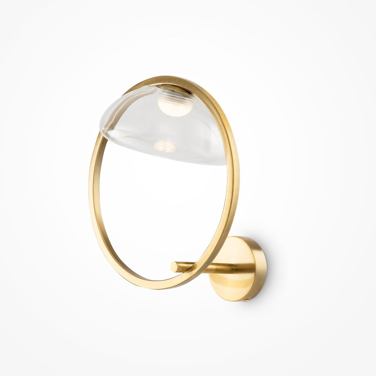 Lunar Brass Wall Light with Frosted Glass Dome - Modern Elegance by Maytoni