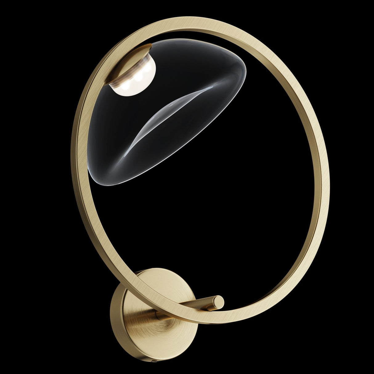 Lunar Brass Wall Light with Frosted Glass Dome - Modern Elegance by Maytoni