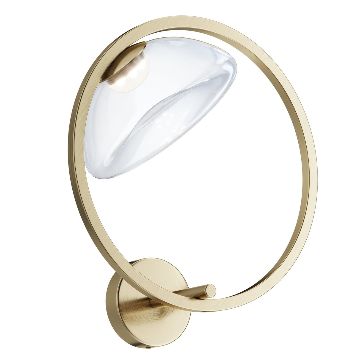 Lunar Brass Wall Light with Frosted Glass Dome - Modern Elegance by Maytoni
