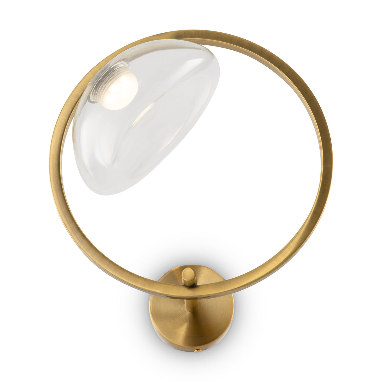Lunar Brass Wall Light with Frosted Glass Dome - Modern Elegance by Maytoni